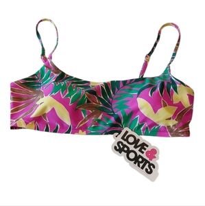 Love & Sports Bandeau Bikini Top Sports Bra Plus XL 16 18 NWT